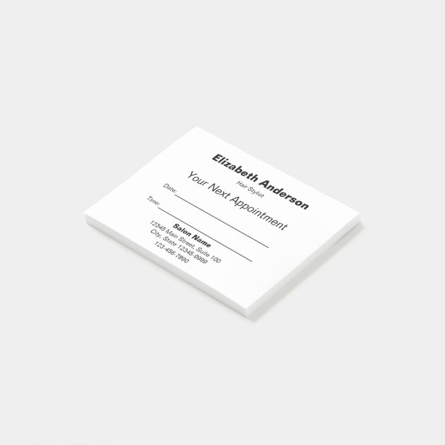 Post-it® Coiffeur Blanc Votre Prochain Rappel De Rendez-Vou (Incliné)