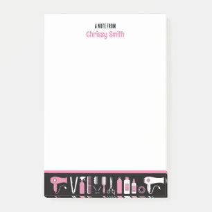 Post-it® Coiffeur Personnalisé Rose & Noir Coiffeuse