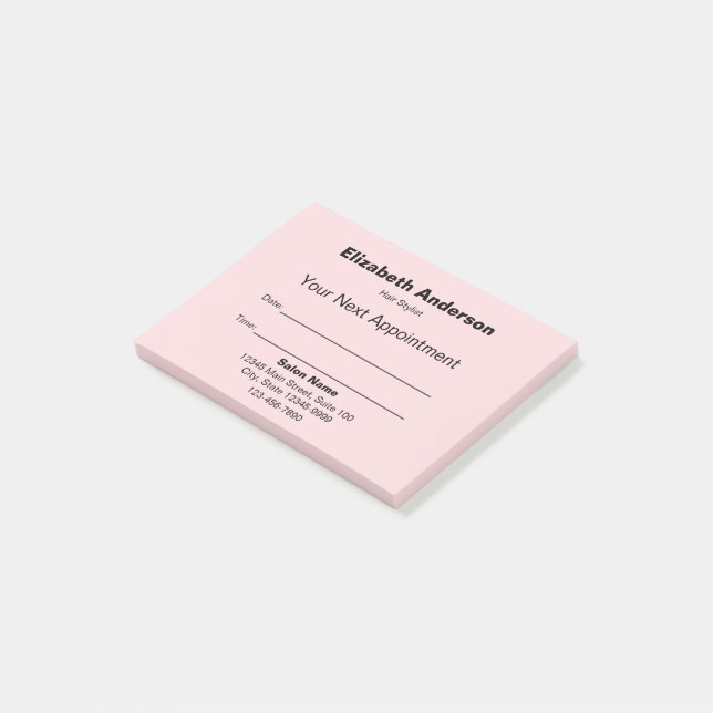Post-it® Coiffeur Rose Votre Prochain Rappel De Rendez-Vous (Incliné)