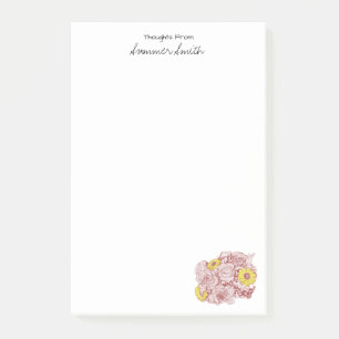 Post-it® Coin droit Terra Cotta Bouquet délimité personnali