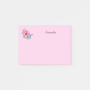 Post-it® Colibri à fleurs tropicales Personnalisé