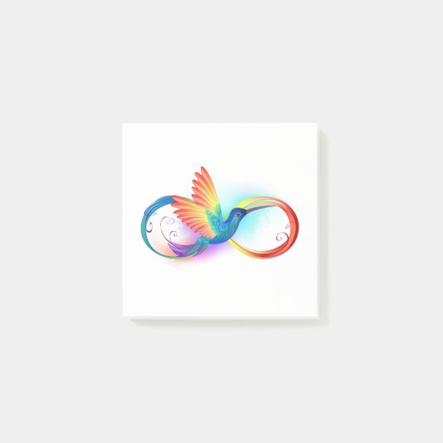 Post-it® Colibri arc-en-ciel avec symbole Infinity (Devant)