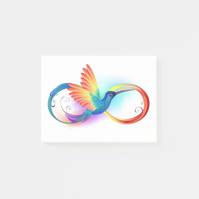 Post-it® Colibri arc-en-ciel avec symbole Infinity (Devant)