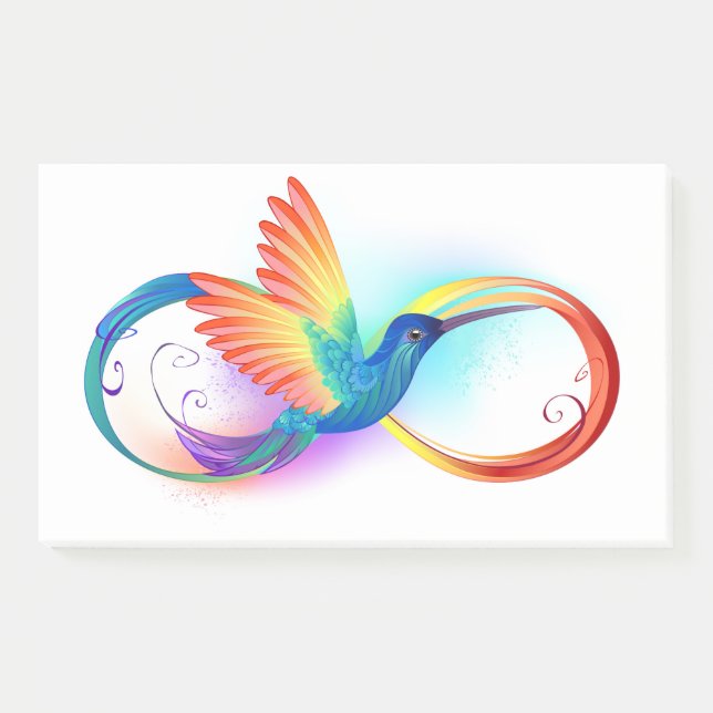 Post-it® Colibri arc-en-ciel avec symbole Infinity (Devant)