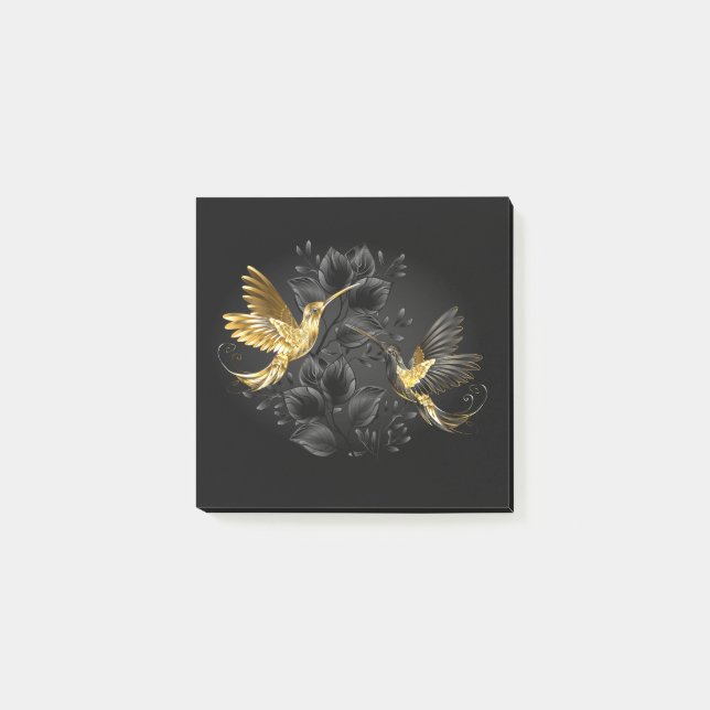 Post-it® Colibri noir et or (Devant)