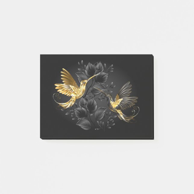 Post-it® Colibri noir et or (Devant)