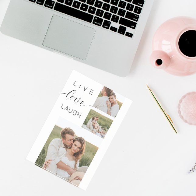 Post-it® Collage moderne Couple Photo & Live Love Laugh Cad (Créateur téléchargé)