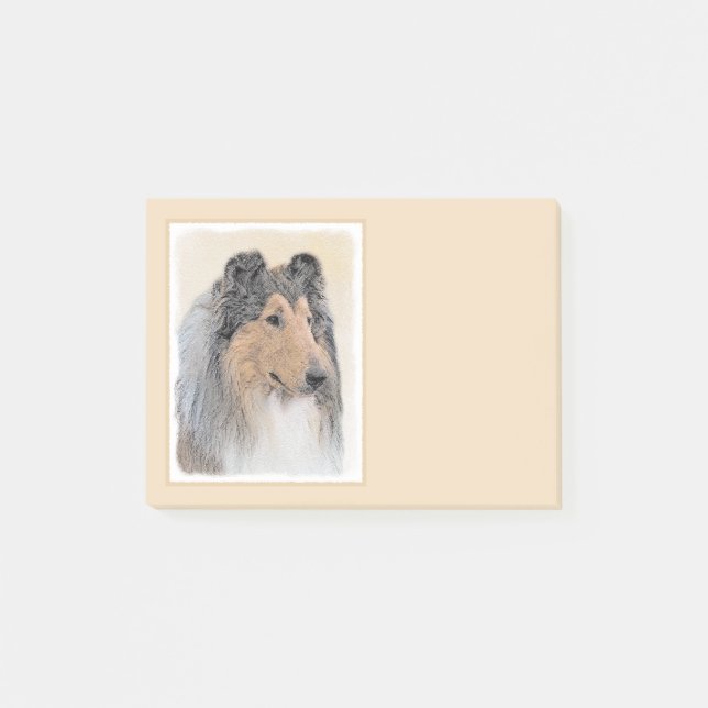 Post-it® Collie (Rough) Peinture - Cute Original Dog Art (Devant)