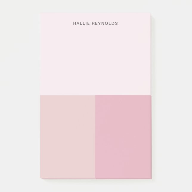 Post-it® Colorbloc Monogramme Blush Pastel rose pâle (Devant)
