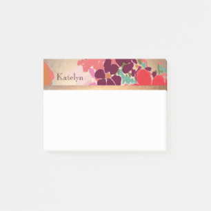 Post-it® Coloré Floral, Or Elegant Mode Personnalisé