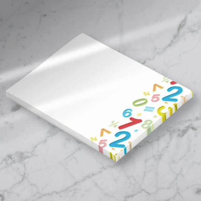 Post-it® Coloré Moderne 123 Numéros Math (Colorful Modern 123 Numbers Math Post-it Notes)