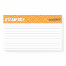 Post-it coloré orange jaune à carreaux et chevrons