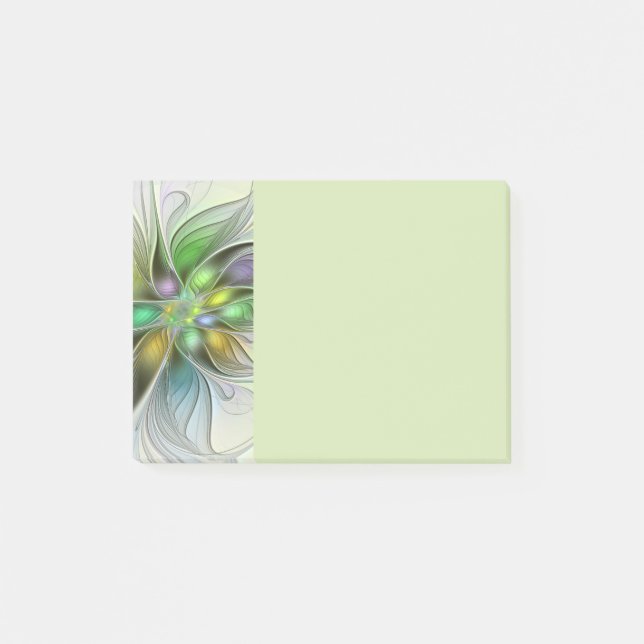 Post-it® Colorful Fantasy Flower Modern Abstract Fractal (Devant)