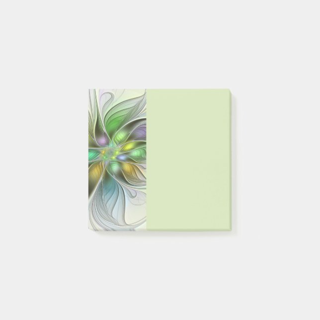 Post-it® Colorful Fantasy Flower Modern Abstract Fractal (Devant)