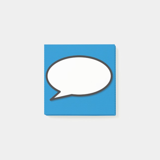 Post-it® Comic Comic moderne Discours Bubble Bleu (Devant)