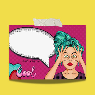 Post-it® Comic Girl Pop Art Discours Bubble Pink Personnali