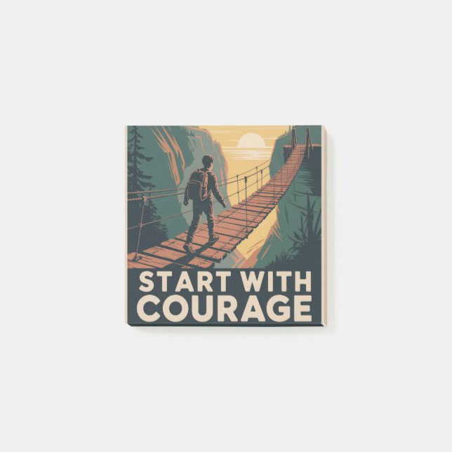 Post-it® Commencez Avec Courage (Devant)