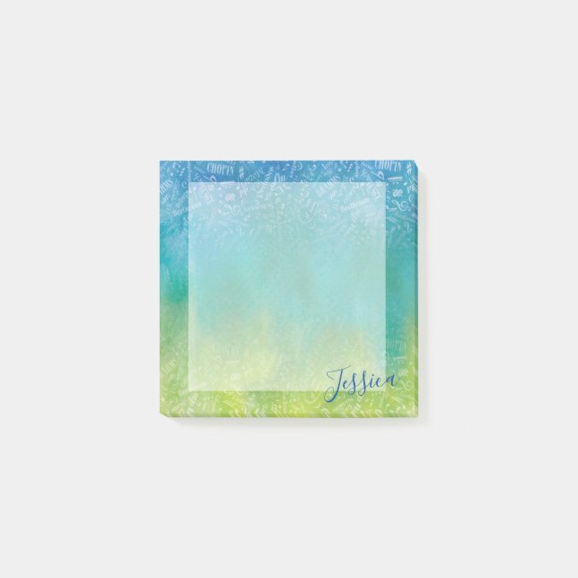 Post-it® Compositeurs de musique classique personnalisés Bl (Devant)