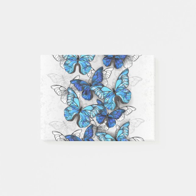 Post-it® Composition de papillons blancs et bleus (Devant)