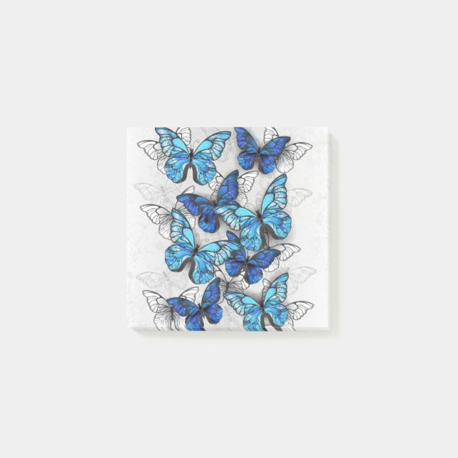 Post-it® Composition de papillons blancs et bleus (Devant)