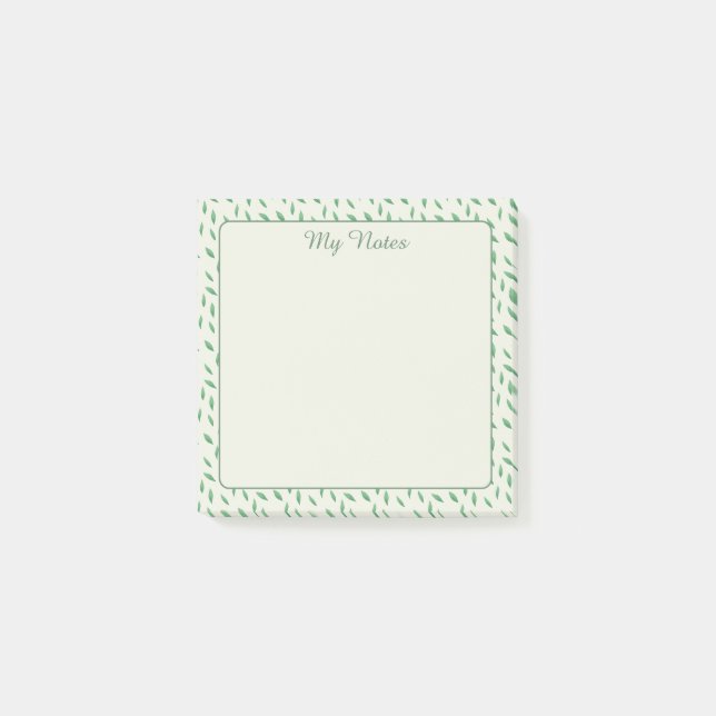 Post-it® con diseño de hojas verdes (Devant)