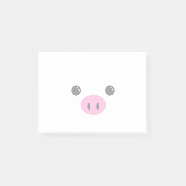 Post-it® Conception animale mignonne de visage de porcelet (Devant)