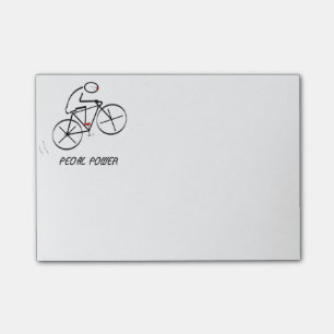 Post-it® Conception Bicycliste amusante avec texte "Pedal P