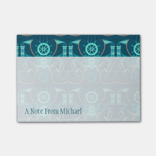 Post-it® Conception bleue marine Ajouter votre nom