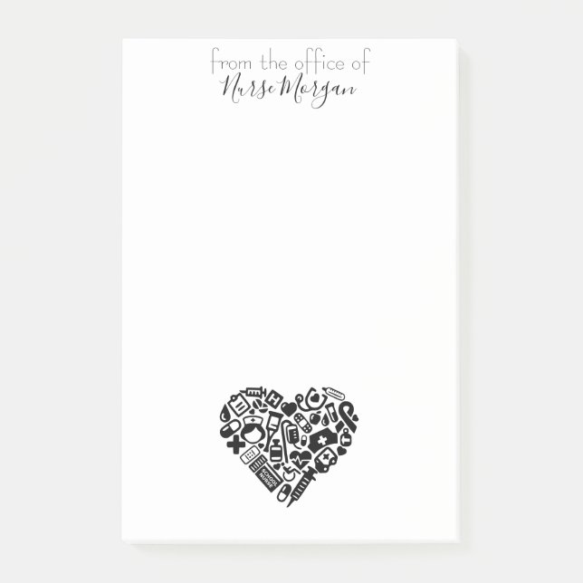 Post-it® Conception cardiaque des infirmières de l'école (Devant)