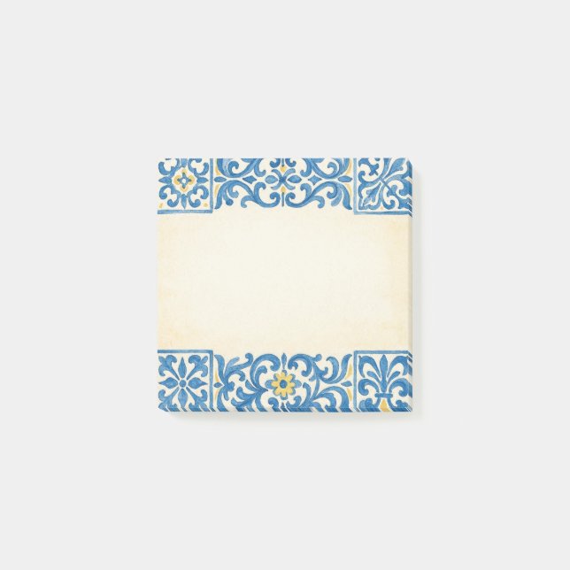 Post-it® Conception d'aquarelle fixe portugaise Azulejo (Devant)