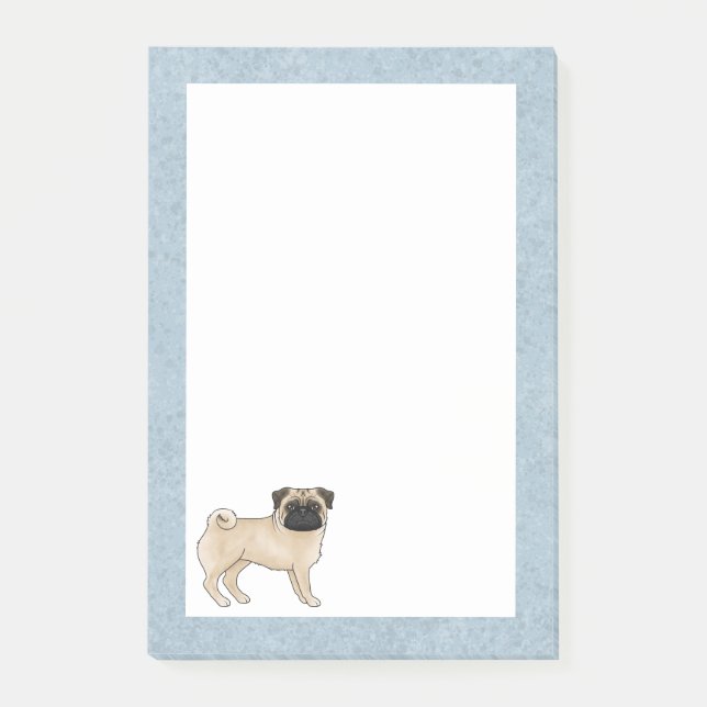 Post-it® Conception de chien de race Pug Mops couleur fauve (Devant)