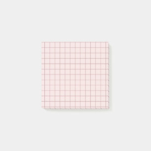 Post-it® Conception de grille douce À damiers Motif rose pâ