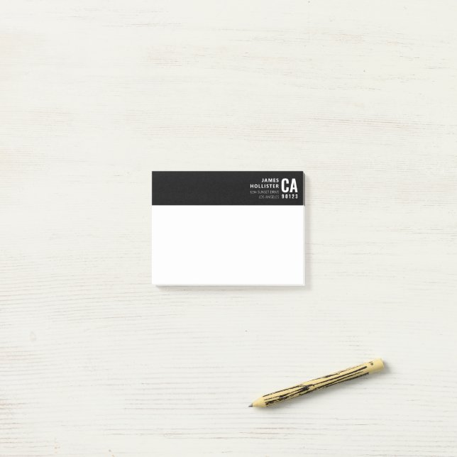 Post-it® Conception de typographie moderne | Noir & Blanc (Sur un bureau)