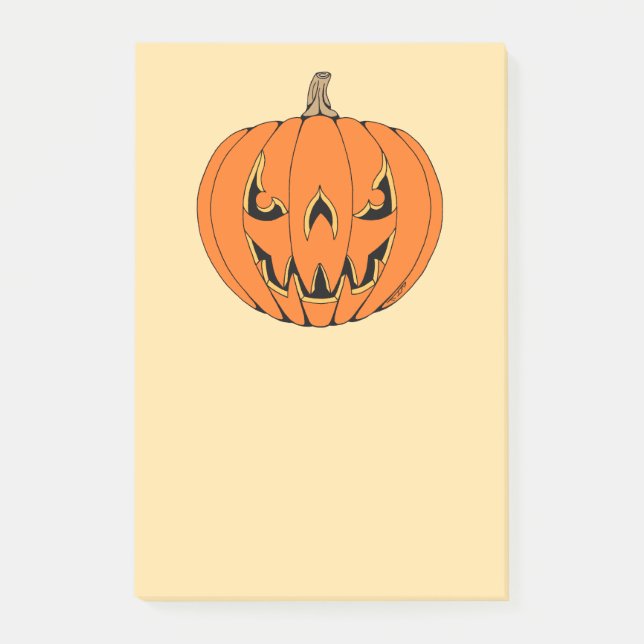 Post-it® Conception d'Halloween de citrouille effrayante Ja (Devant)