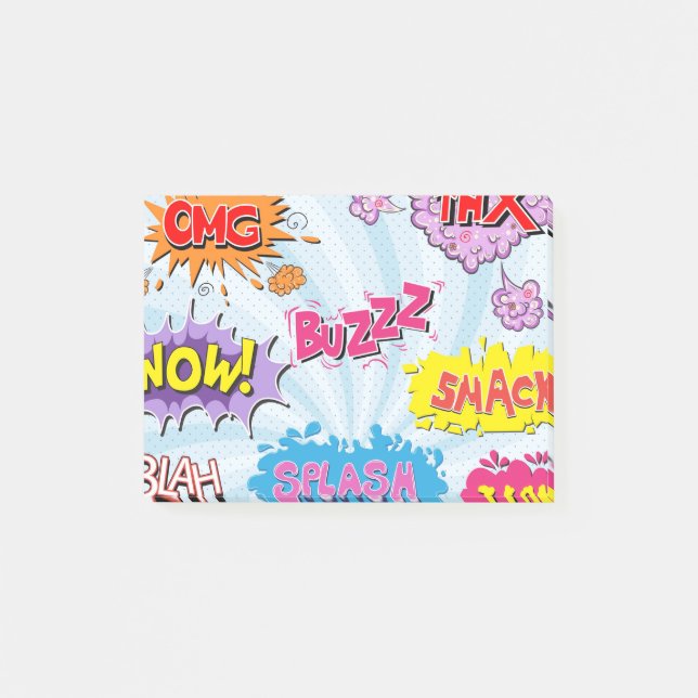 Post-it® Conception Girly de superhéros de style comique (Devant)