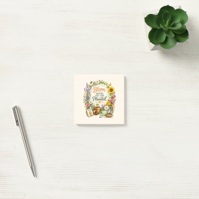 Post-it® Conception Inspirante de Jardin Floral Aquarelle (Bureau)