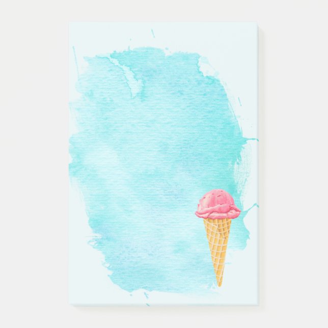 Post-it® Cône De Crème De Glace Avec Un Plat De Peinture Bl (Devant)