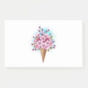 Post-it® Cône rose Sakura crème glacée gaufre