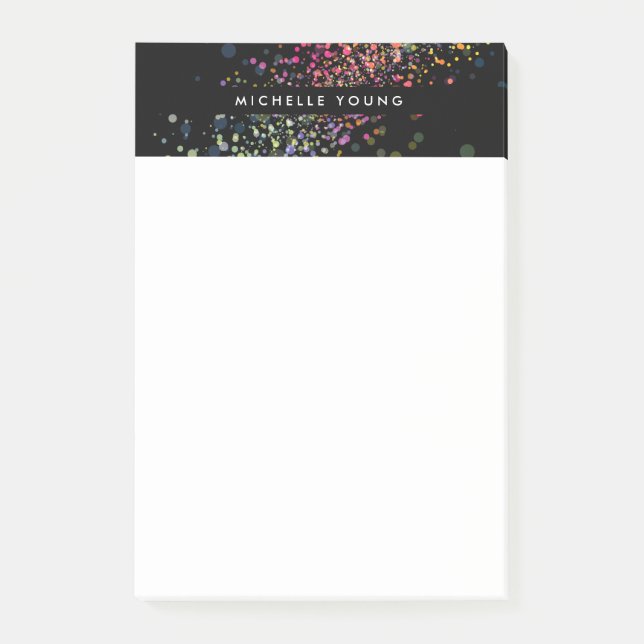 Post-it® Confetti Bokeh coloré sur Black Modern II (Devant)