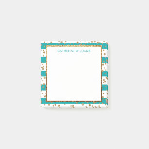 Post-it® Confetti de Parties scintillant en or Turquoise