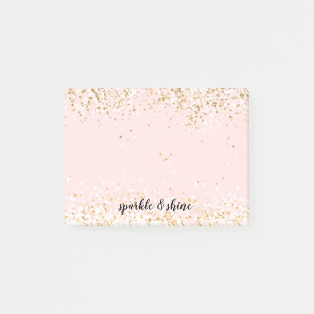 Post-it® Confetti d'or blanc rose pâle (Devant)
