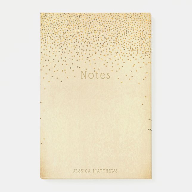 Post-it® Confetti vintage en or Glam (Devant)