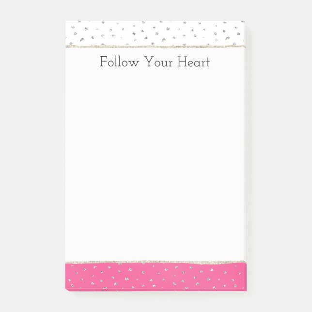 Post-it® Confettis Argent Ombré Rose Aquarelle (Devant)