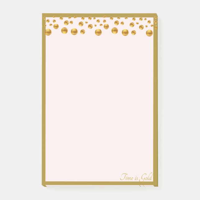 Post-it® Confettis dorés et cadre doré sur ivoire (Devant)