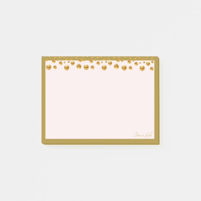 Post-it® Confettis dorés et cadre doré sur ivoire (Devant)