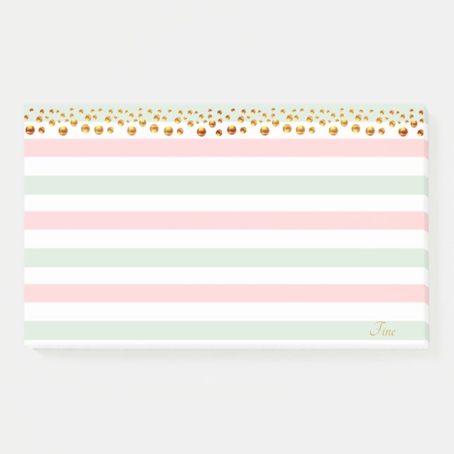 Post-it® Confettis dorés et couleurs pastel personnalisés (Devant)
