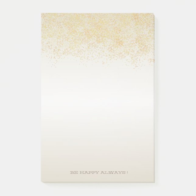 Post-it® Confettis Dorés Personnalisés Moderne Faux (Devant)