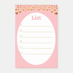 Post-it® Confettis dorés sur fond rose