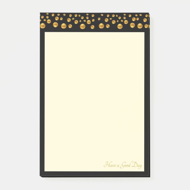Post-it® Confettis élégants ivoire et dorés sur cadre noir (Devant)