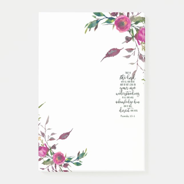 Post-it® Confiance dans le Seigneur floral   (Devant)